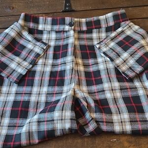 Nasty Gal Black and Red Plaid Pants New W/ tags